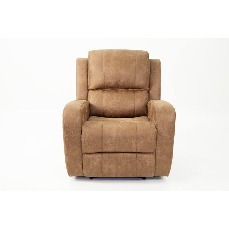 Luxurious Single Recliner with Horizontal and Vertical Tufting for Unmatched Comfort and Style - Brown
