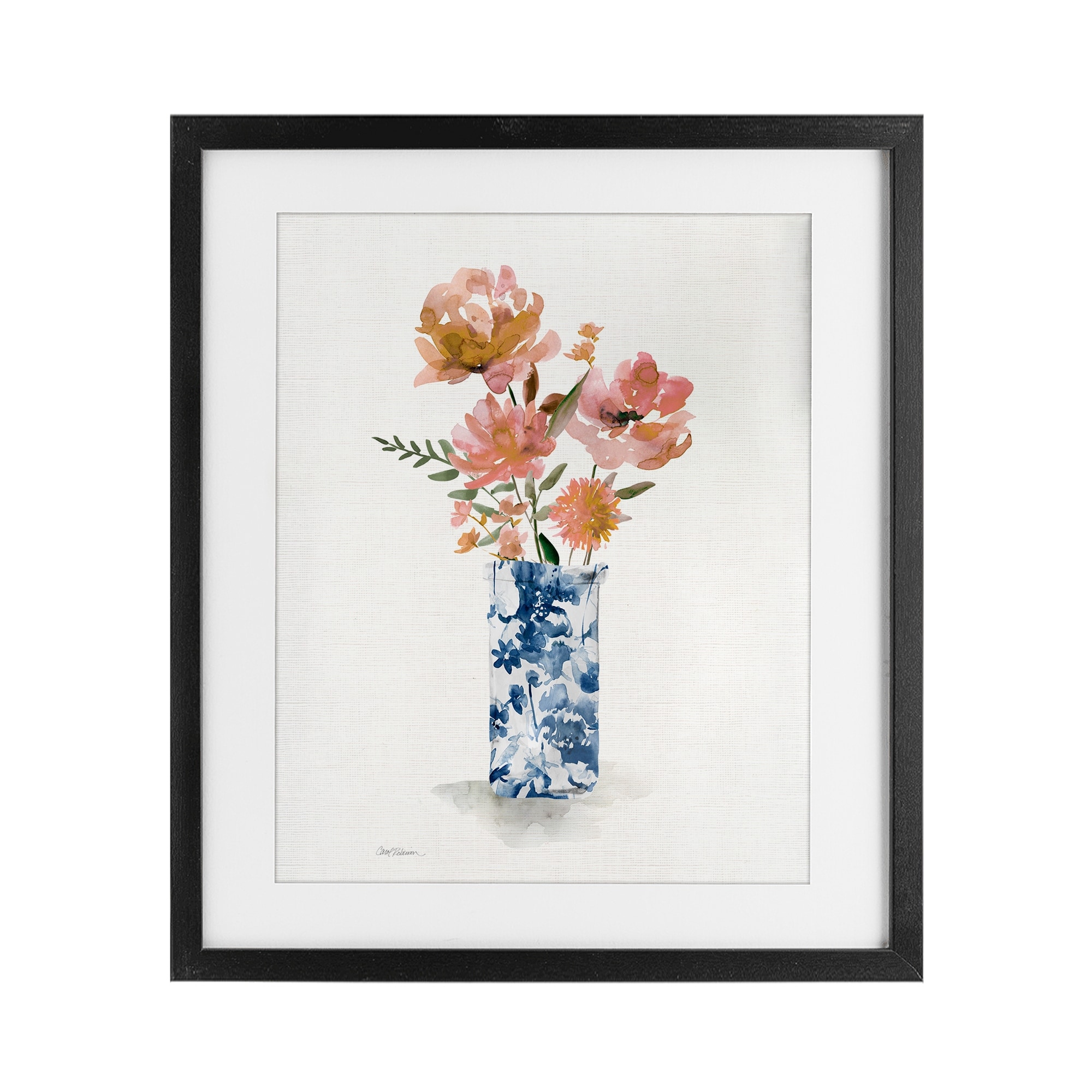 Stupell Chinoiserie Blooms Pink Flowers Under Glass Framed Design By Carol Robinson