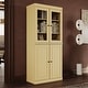 preview thumbnail 67 of 200, 100% Solid Wood 6-Shelf Bookcase with Optional Doors by Palace Imports 4 Dr Glass/Wood - Yellow