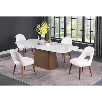 Somette Kenny Modern Marbleized Sintered Stone Dining Set