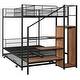 preview thumbnail 9 of 12, Versatile Bed Configuration Twin Over Full Metal Bunk Bed with Drawer and Lateral Storage Ladder and Wardrobe