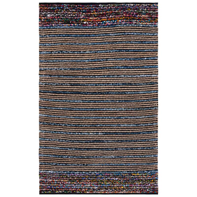SAFAVIEH Handmade Cape Cod Dalina Boho Coastal Rug - 6' Square - Natural/Blue