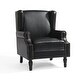 preview thumbnail 17 of 21, 2 Set Modern Vegan Leather Wing Back Armchair