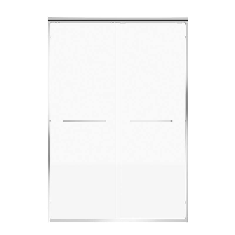 Chrome Aluminum Frame Double Sliding Shower Door - Silver