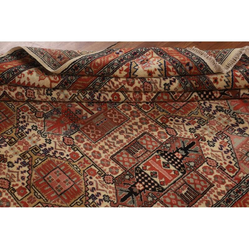 Geometric Anatolian Oriental Vintage Area Rug Hand-Knotted Wool Carpet - 6'9" X 10'0"