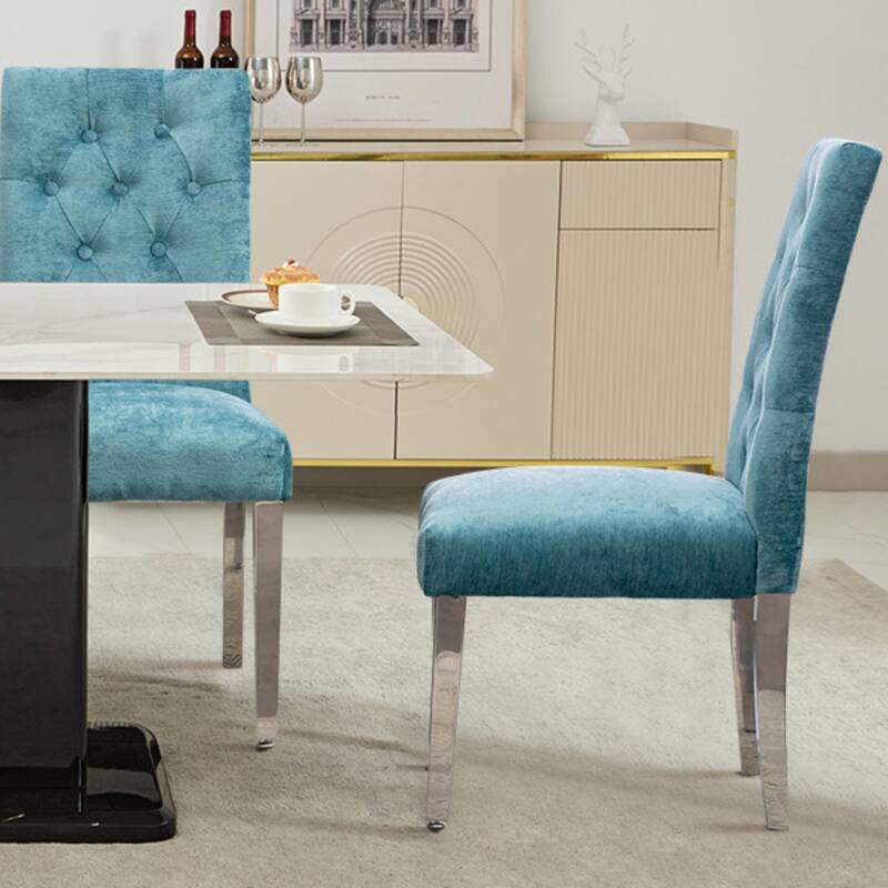 Modern Velvet Upholstery Dining Chair for Kitchen (Set of 2)