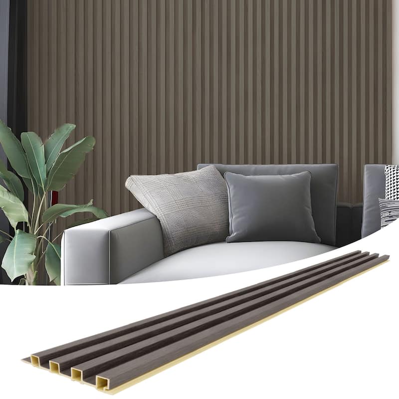 Art3d 96'' x 6'' Slat Wall Panels,WPC Acoustic Wall Paneling, 8pcs,32 sqft
