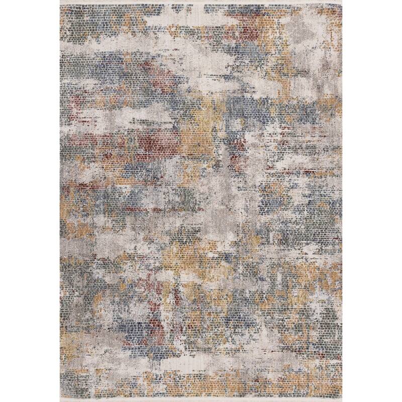 HomeRoots Abstract Modern Rectangle Area Rug - 5' X 8'