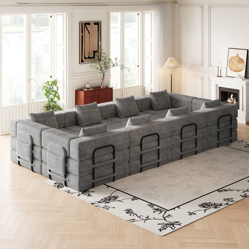 Oversized Corduroy Modular Splicing Sectional Sofa, Freely Combined