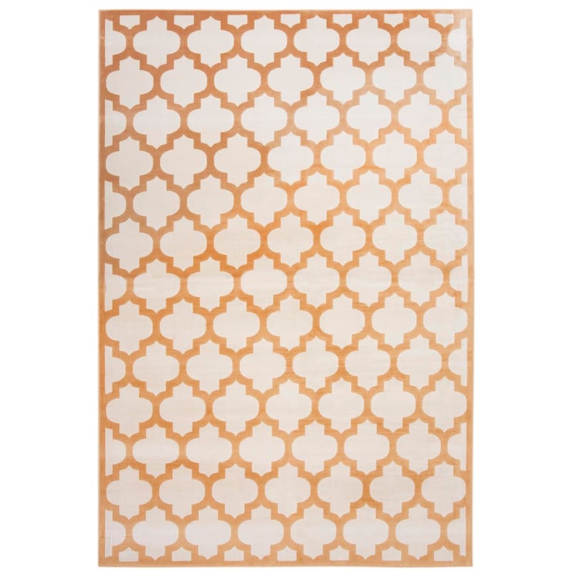 Trellis Area Rug 8x10,Tangerine/Ivory - 9'3" x 12'3"