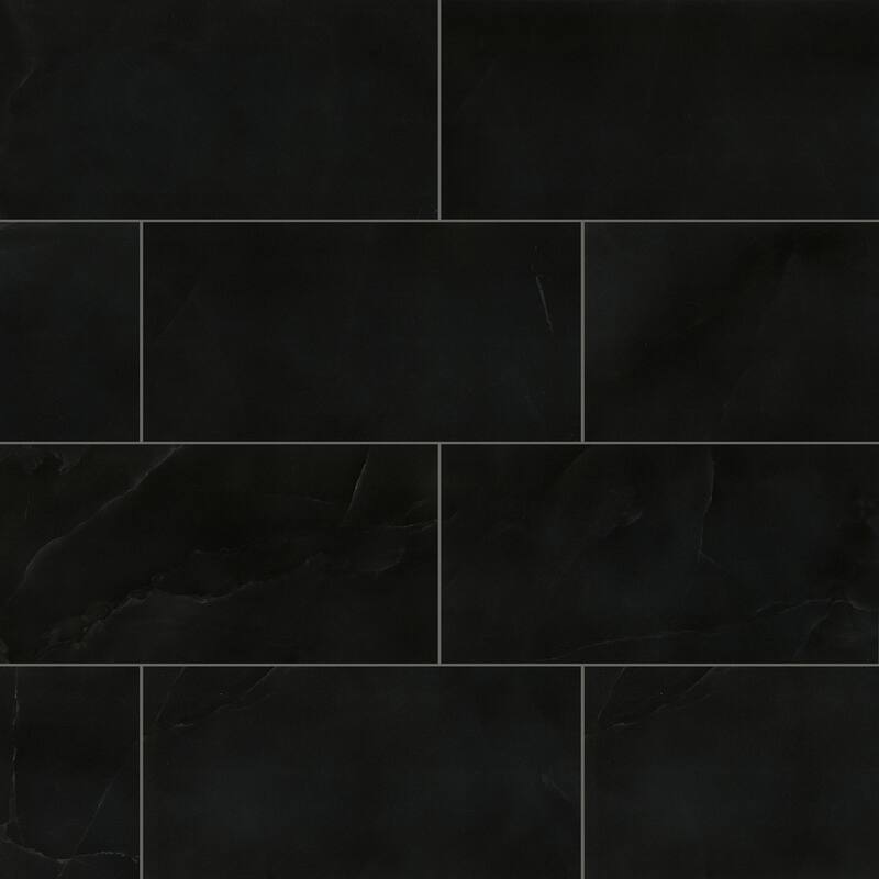 Ackland AKNPTPAL12X24P-CA Palazza - 12" x 24" Porcelain Solid Floor - Auralis Black