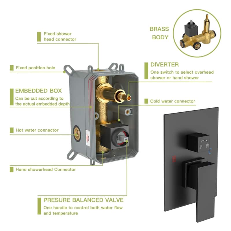 Wall Mounted Dual Shower Head Shower Set