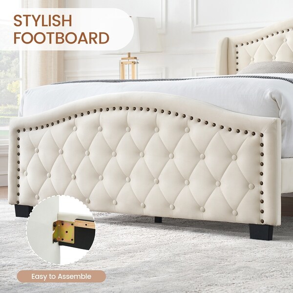 Waddington tufted upholstered platform bed sale