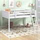 preview thumbnail 14 of 22, Twin Size Wood Low Loft Bed with Convertible Ladder, Sturdy Pine Frame, Full-Length Guardrails, No Box Spring Needed, Grey