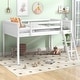 preview thumbnail 1 of 7, Twin Wood Loft Kids Bed with Convertible Ladder, Guardrails, Easy to Assemble, White