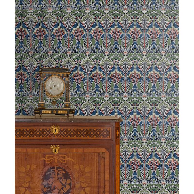 Seabrook Designs Dragonfly Damask Nonwoven Unpasted Wallpaper