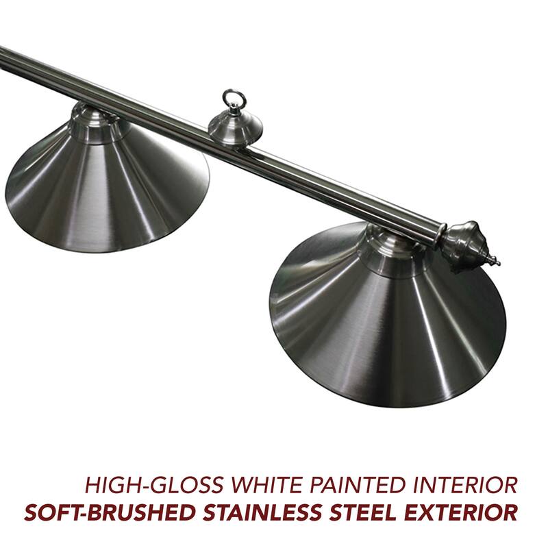 Hathaway 3 Shade Billiard Light - Soft Brushed Stainless Steel - Silver-Gray