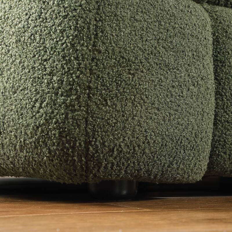 62.2" Boucle Marshmallow Sofa, 2-Seater with 35.8" Deep Seat, Human-Engineered Design for US Homes