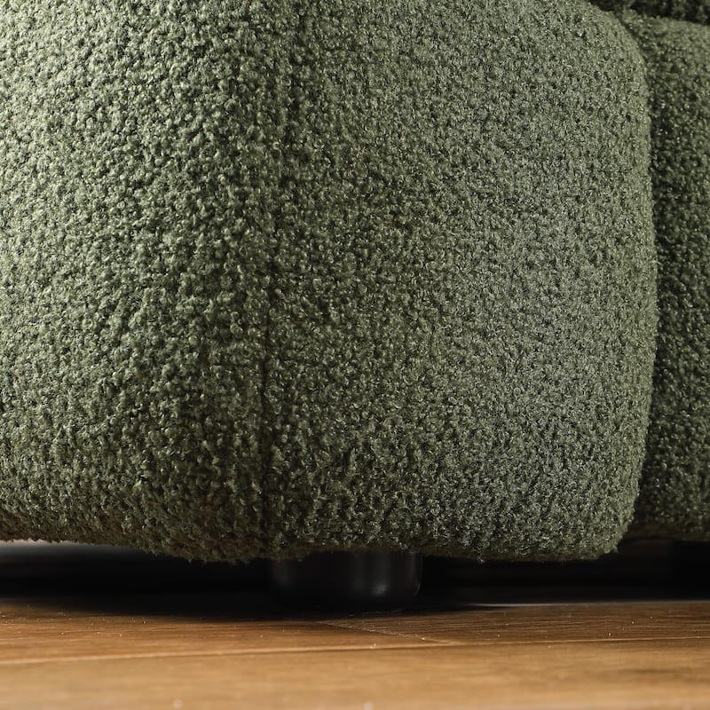 Wayna Modern Square Sofa, Sherpa Thick Cushion Double Sofa