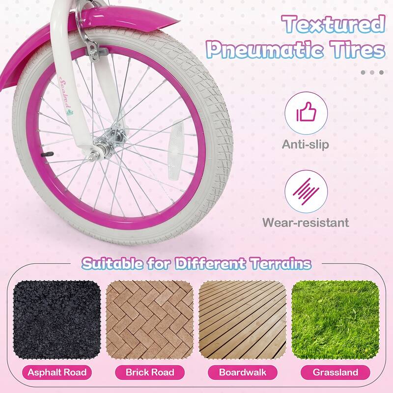 Gymax 18'' Kids Bike Toddler Bicycle w/ Training Wheels Hand & Coaster