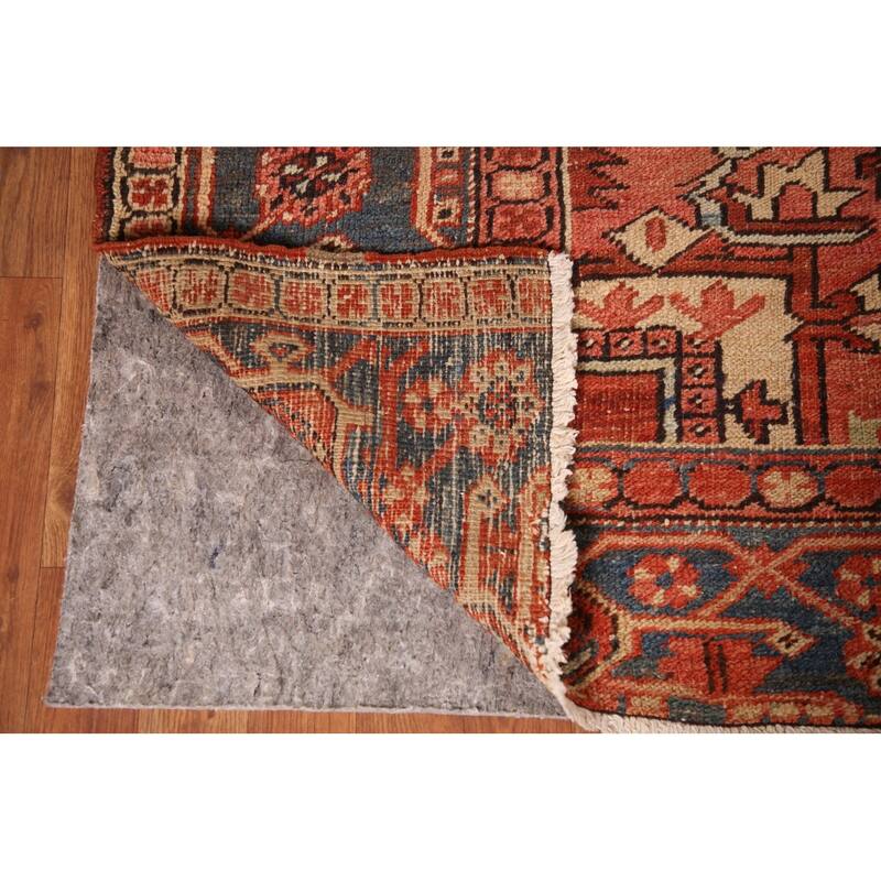 Pre-1900 Antique Vegetable Dye Heriz Serapi Persian Wool Carpet - 9'2" x 10'10"