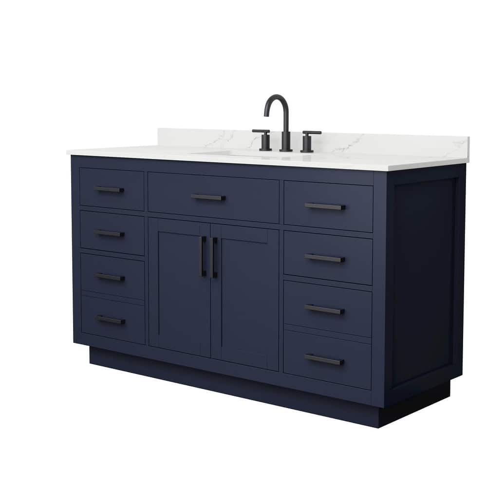 Beckett TK 60-inch Single Vanity, 3 Hole Quartz Top