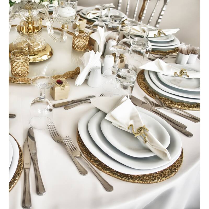 KitchaBon Flamingo Gold Napkin Rings for Table Decor - Set of 6 - 2.15 x 1.25 x 1.65 inches