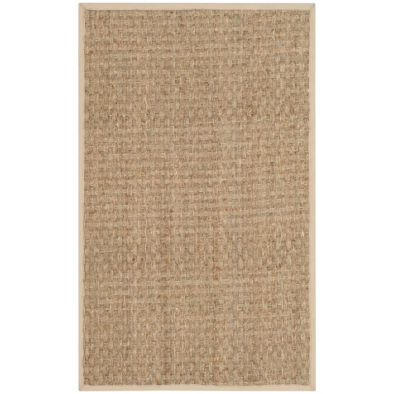 SAFAVIEH Natural Fiber Zymryd Basketweave Seagrass Rug - 2' x 3' - Natural/Ivory