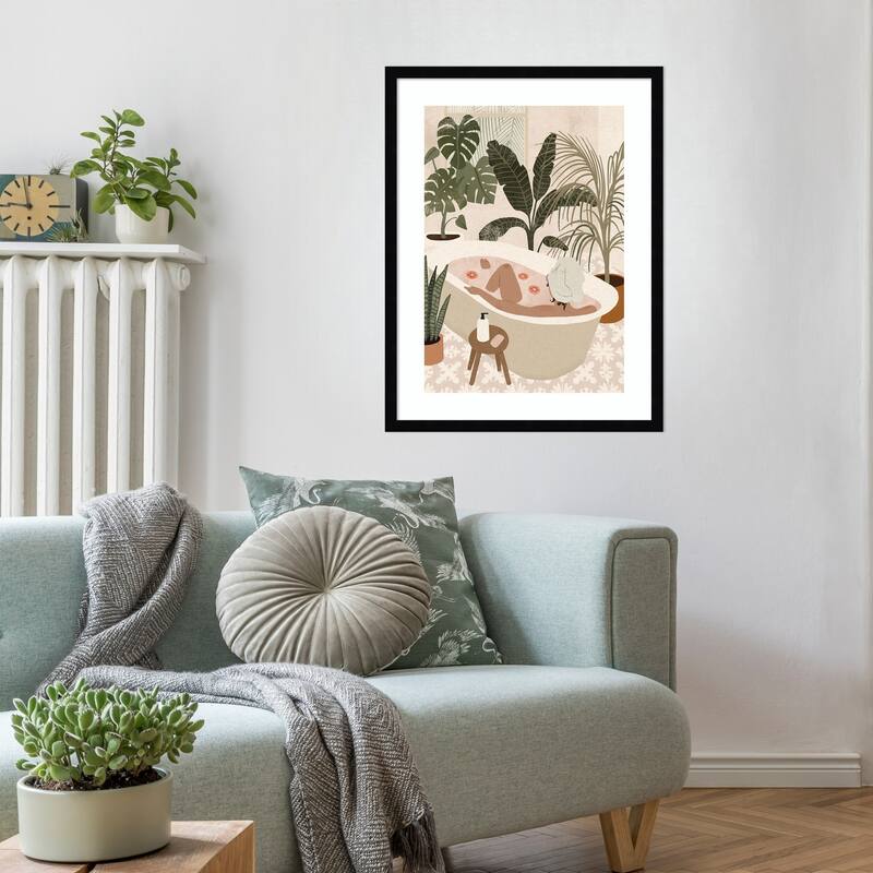 Home Spa Day by Victoria Barnes Wood Framed Wall Art Print
