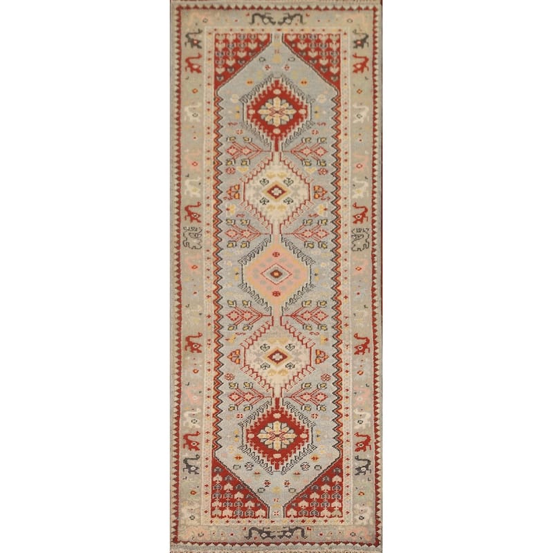 Geometric / Tribal Heriz Serapi Runner Rug Handmade Wool Carpet - 2'8" x 8'0"
