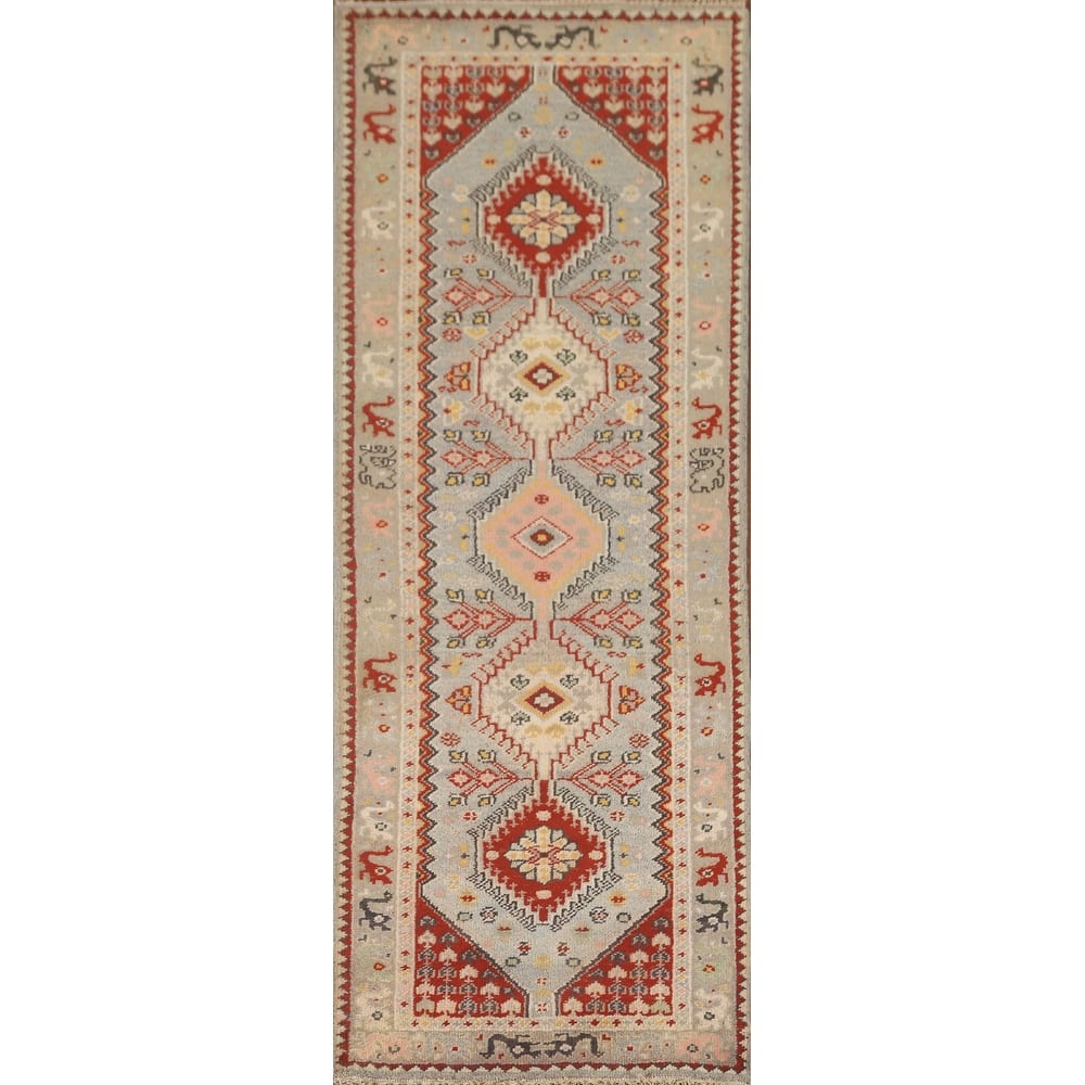 Geometric / Tribal Heriz Serapi Runner Rug Handmade Wool Carpet - 2'8" x 8'0"