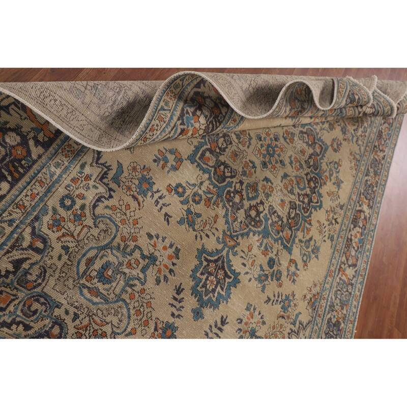 Tabriz Persian Vintage Rug Handmade Traditional Wool Carpet - 6'7"x 9'10"