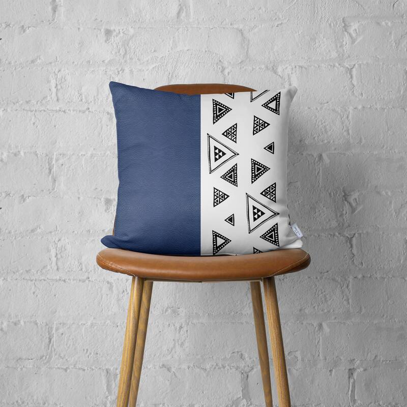 Decorative Faux Leather Square 17" Throw Pillow Cover