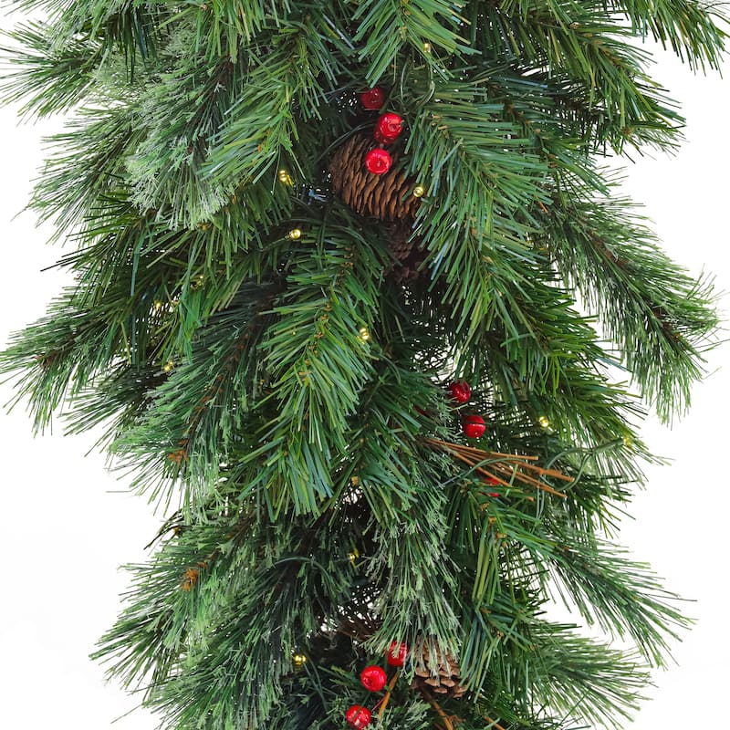 National Tree Company 3 ft. Glistening Pine Teardrop with LED Lights - 3 ft