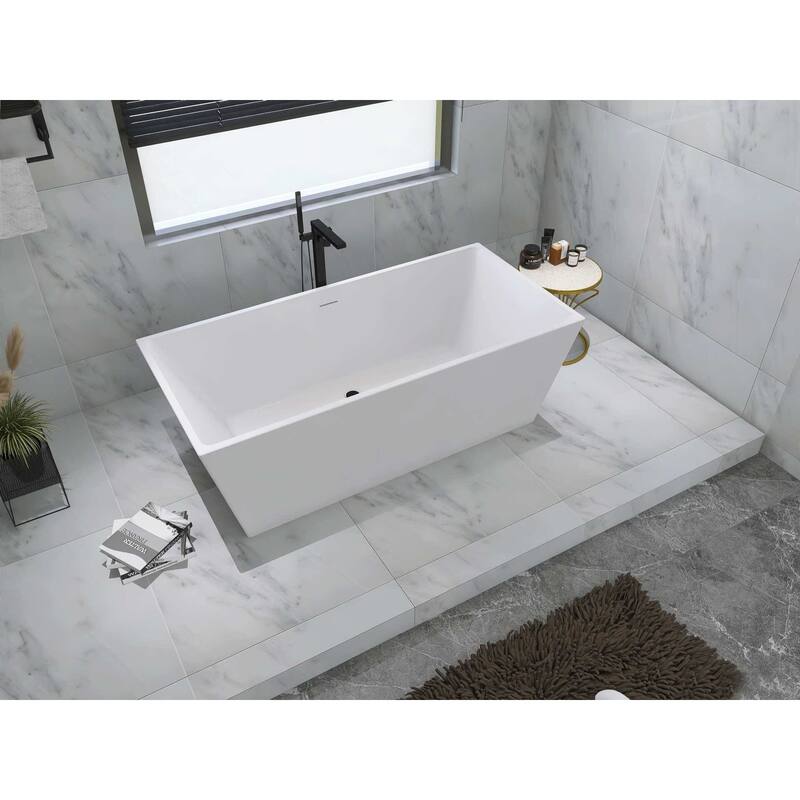 Timothy Soaking Rectangular Bathtub in Glossy White
