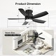preview thumbnail 49 of 75, Sofucor 42/52 Inch Low Profile Flush Mount Ceiling Fan with Light,Remote Control,Solid wood/ABS Blades,Reversible Quiet DC Motor