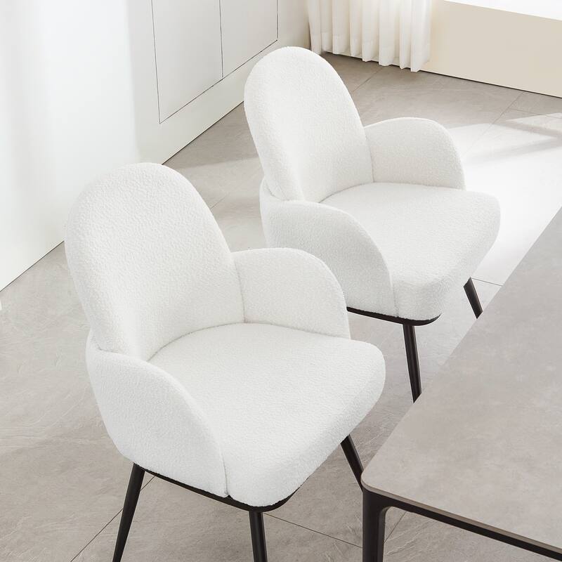 Fabric Upholstered Dining Chairs Set of 2/4 with Arms - 34.8"H x 23.2"W x 22.8"D
