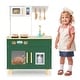 preview thumbnail 2 of 19, Costway Kids Play Kitchen with Microwave Stoves Rotation Knobs Ice - See Details Green