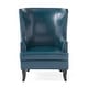 preview thumbnail 9 of 14, Canterburry High Back Bonded Leather Wing Chair by Christopher Knight Home