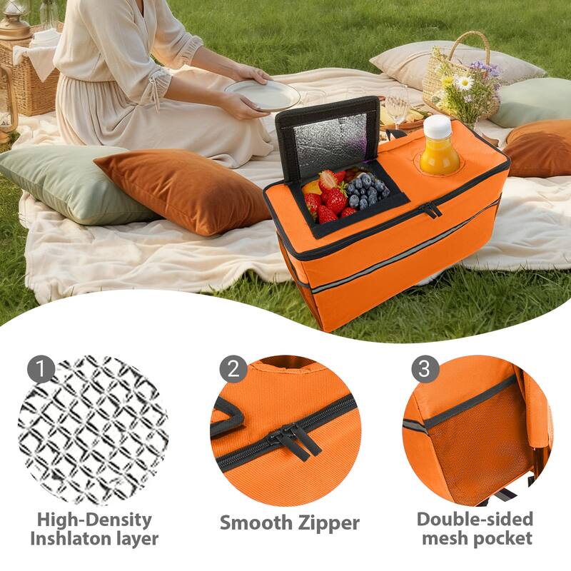 3-in-1 Heavy-Duty Folding Wagon Cart with Bench Seat - 500lb Capacity, 180L Storage & All-Terrain Wheels