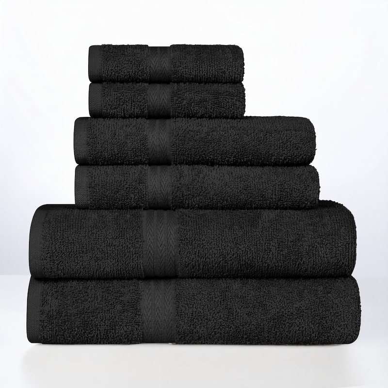 Superior Miami 100% Cotton 6-Piece Towel Set - Lightweight & Quick Drying