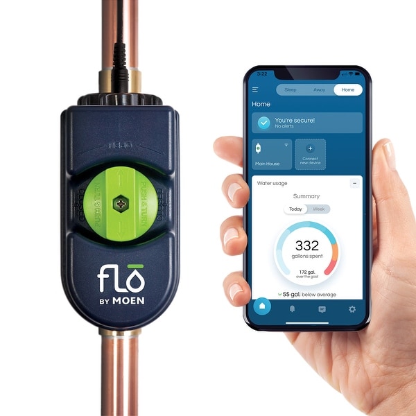 Moen 900-006 Flo By Moen 1" Smart Home Water Security System With - Blue. Opens flyout.