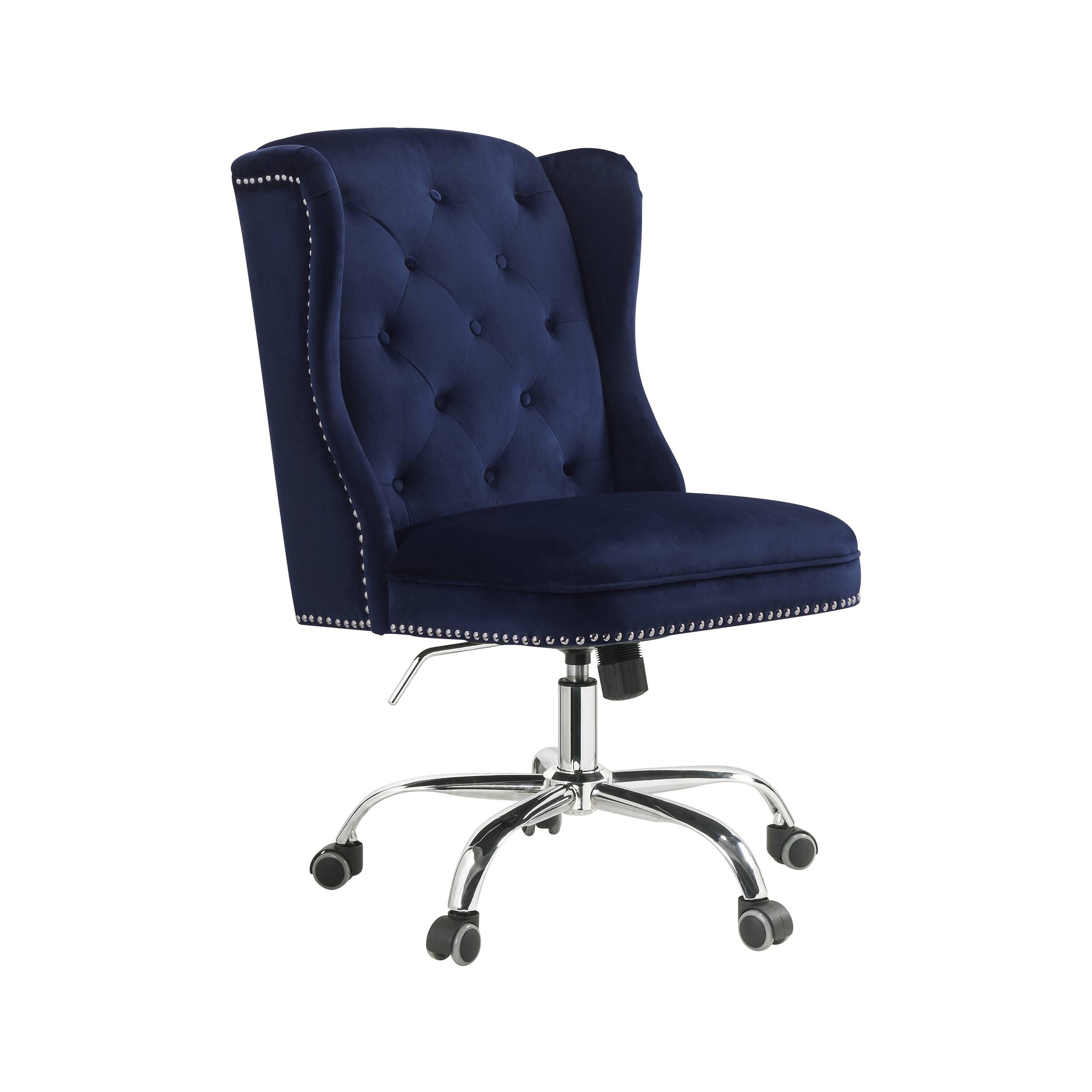 Navy blue velvet office sale chair