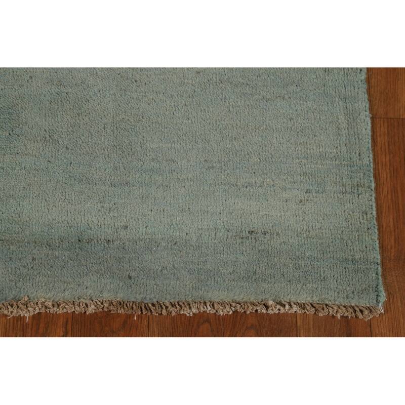 Gabbeh Modern Foyer Rug Hand-Knotted Solid Wool Carpet - 2'8"x 3'9"