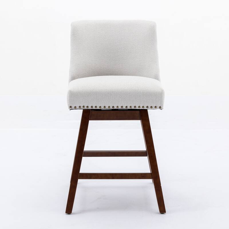Counter Height Upholstered Swivel Bar Stools Set of 2