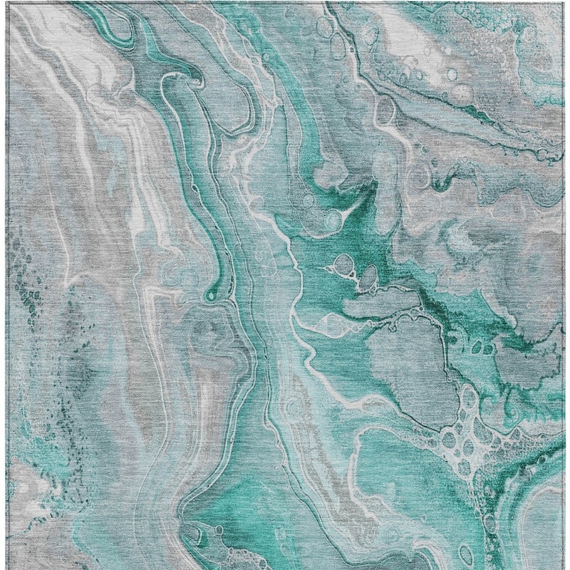 HomeRoots Abstract Modern Rectangle Outdoor Rug