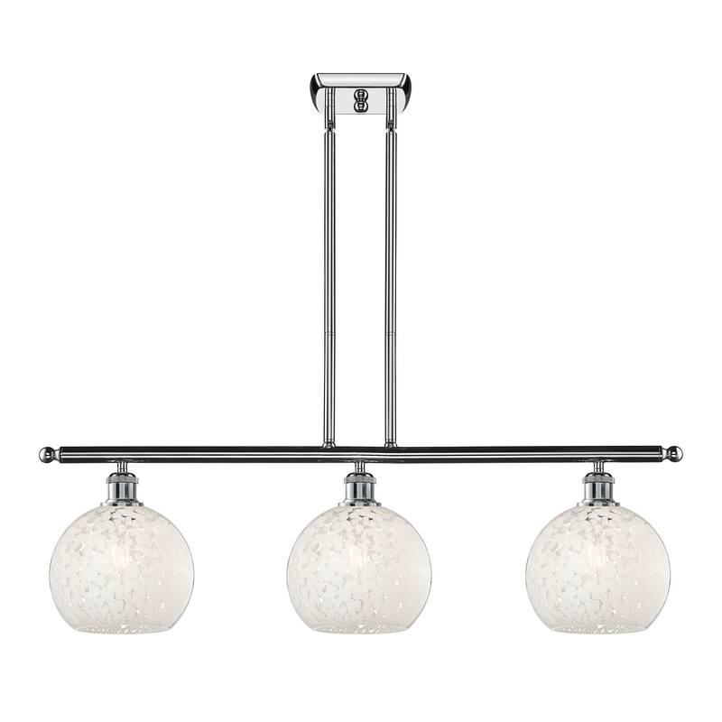Innovations Lighting 516-3I-11-36-White Mouchette-Indoor Pendant Large - Polished Chrome / White Mouchette