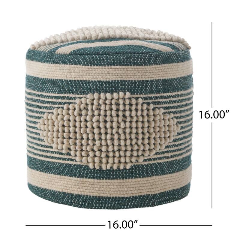 Lucknow Indoor Handcrafted Cylinder Pouf by Christopher Knight Home