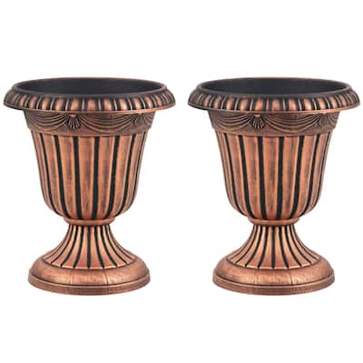 Costway 18 inch Tall Vintage Planters Set of 2/4 with Pedestal Base & - See Details