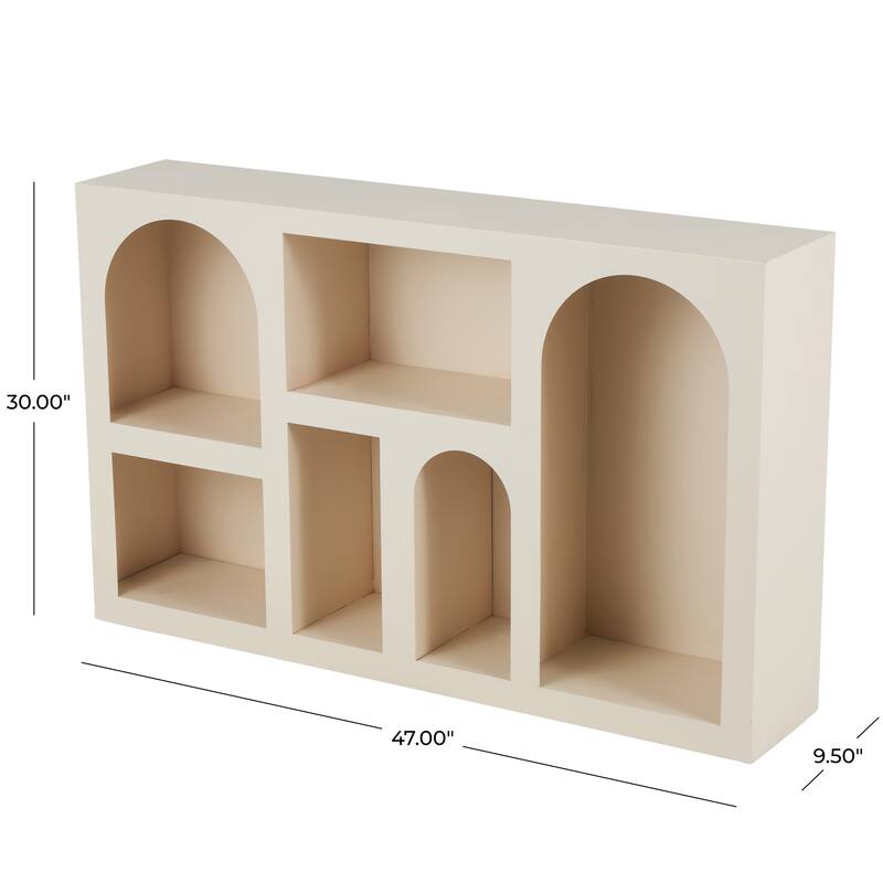 Metal Geometric 5 Shelf Shelving Unit - Black or Cream - Roche River Decor